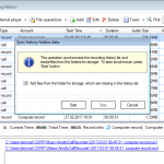 Sync History Dialogue