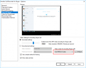 Xvid activation for Skype recording